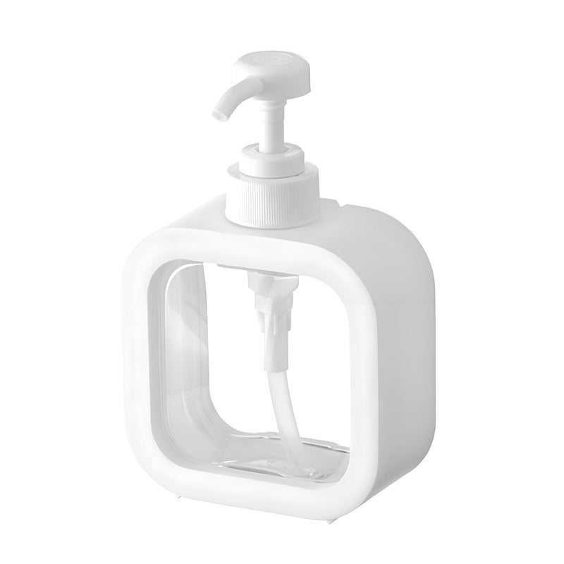 500ml Refillable Bottle - Premium 500ml clear plastic soap dispenser with high‑flow pump, refillable liquid hand soap bottle, white‑frame design, perfect for bathroom, kitchen, durable, hygienic.