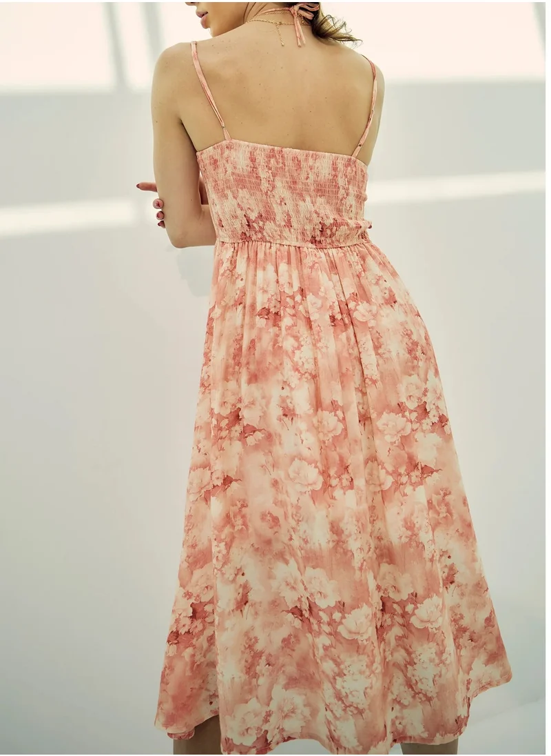 Virgio Virgio Madonna Viscose+ Printed Strappy Midi Dress