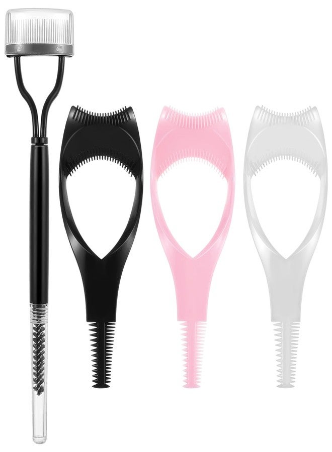 Elegaperma 4pcs Mascara Shield and Eyelash Separator Tool,Mascara Guard for Eyelashes and Comb,3 in 1 Reusable Mascaras Guard Applicator with Eyelash Comb for Natural Eye Makeup - Image 1