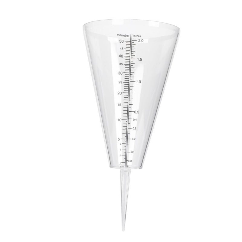 Green Rain Gauge Outdoor Cone Shaped Rainfall Meter Weather Resistant with Ground Spike - Image 2