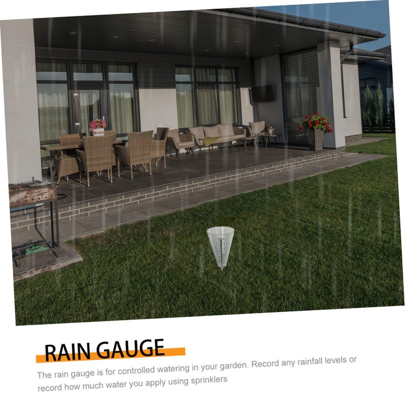 Green Rain Gauge Outdoor Cone Shaped Rainfall Meter Weather Resistant with Ground Spike - Image 4