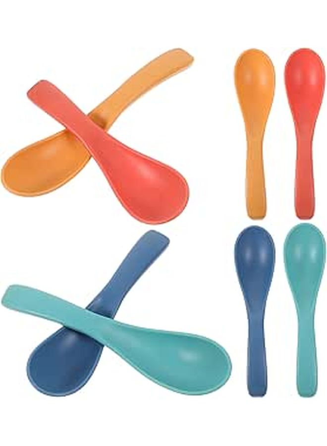 8Pcs Portable Wheat Straw Soup Spoons Multi Function Ramen Cereal Spoons Travel Daily Use - Image 1