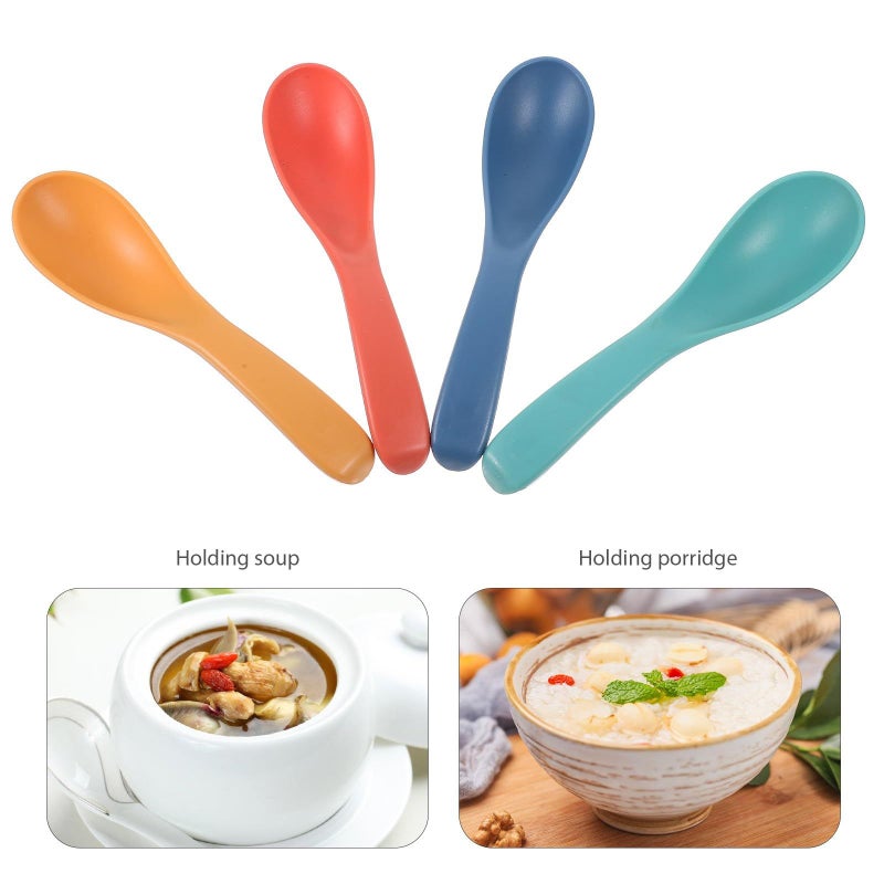 8Pcs Portable Wheat Straw Soup Spoons Multi Function Ramen Cereal Spoons Travel Daily Use - Image 5