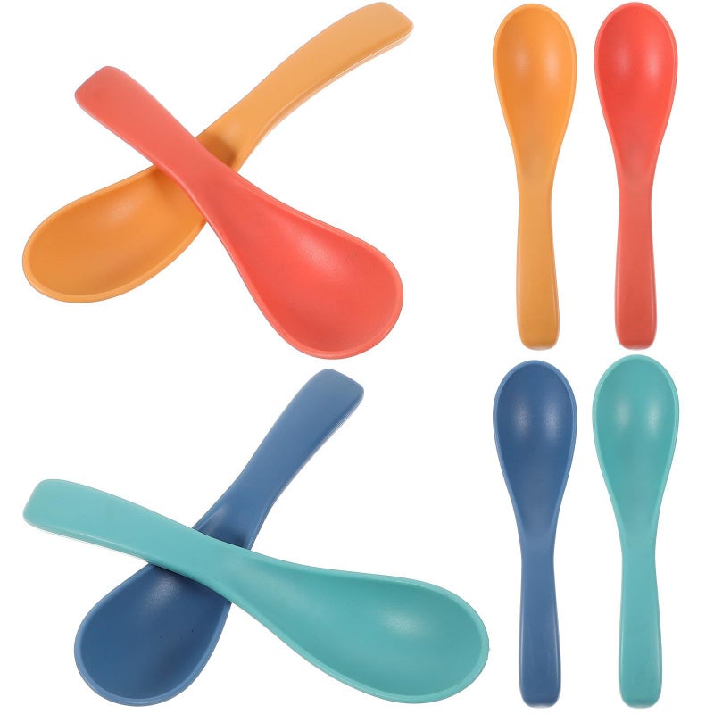 8Pcs Portable Wheat Straw Soup Spoons Multi Function Ramen Cereal Spoons Travel Daily Use - Image 2