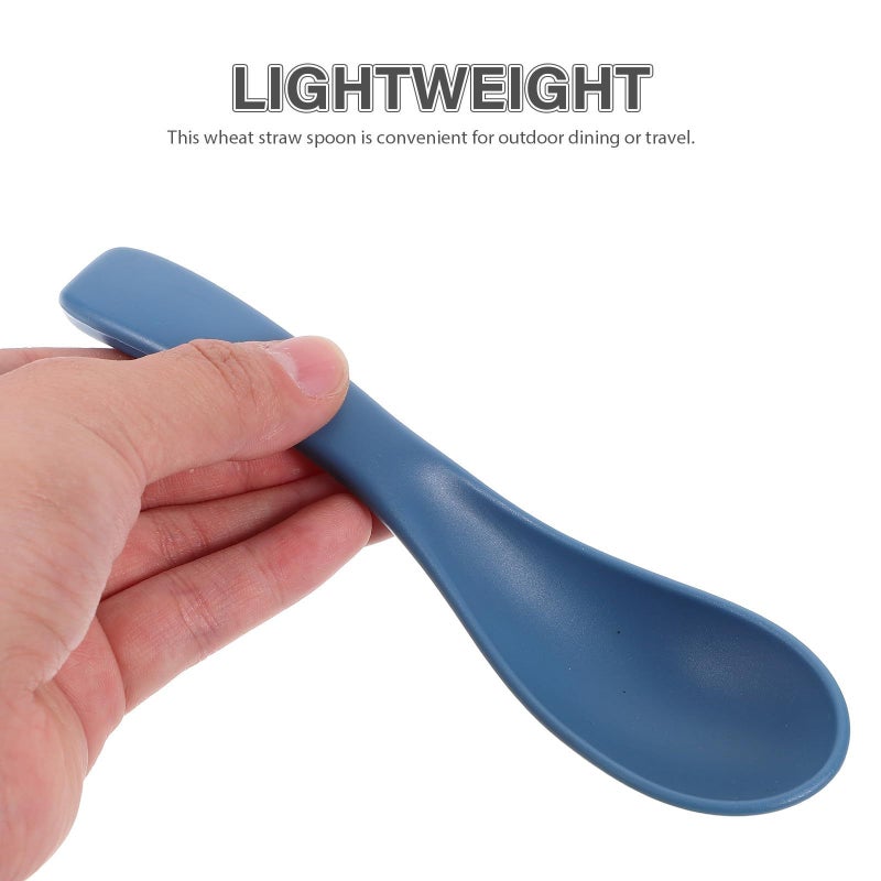 8Pcs Portable Wheat Straw Soup Spoons Multi Function Ramen Cereal Spoons Travel Daily Use - Image 4