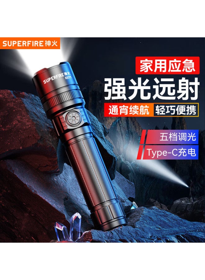 SupFire Supfire Flashlight, High Brightness, Long Battery Life, Long-range, Military-grade, Rechargeable, Compact, Outdoor, Cycling, Illumination, Home Use, Emergency Special Light  - Image 1