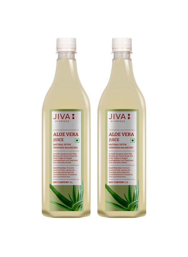 Jiva Aloe Vera Juice - 1000ml (Pack of 2) | For Adults Boosts Immunity and Digestion | Natural for Skin Care | No Added Sugar | Ayurvedic Health Juice - Image 1