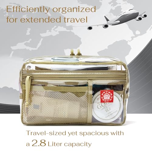 RE ROUGH ENOUGH Rough Enough Clear Toiletry Bag for Traveling Women Travel Size Toiletries Makeup Cosmetic Organizer Large Stiff - Image 3