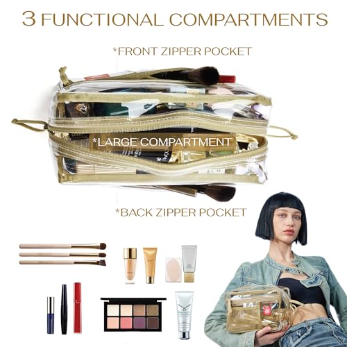 RE ROUGH ENOUGH Rough Enough Clear Toiletry Bag for Traveling Women Travel Size Toiletries Makeup Cosmetic Organizer Large Stiff - Image 5