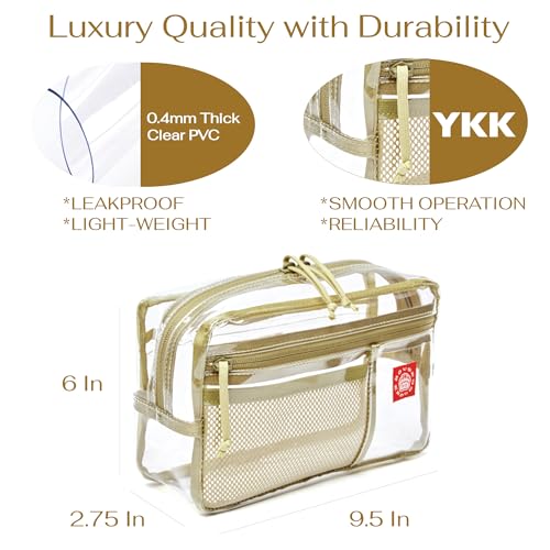 RE ROUGH ENOUGH Rough Enough Clear Toiletry Bag for Traveling Women Travel Size Toiletries Makeup Cosmetic Organizer Large Stiff - Image 4