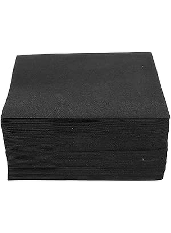 Premium 50Pcs Disposable Black Dinner Napkins 25x25Cm for Weddings - Image 1