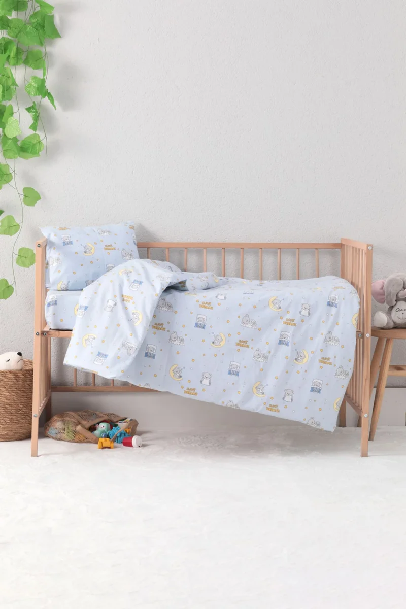 Favora Baby 100% Cotton Dream Sweet Baby Duvet Cover Set - Blue
