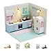 Kisoy Dollhouse Miniature with Furniture Kit DIY 3D Wooden DIY House Kit A Corner of a Small Apartment Style with Dust Cover LEDHandmade Tiny House Toys for Kids Adults Gift Kitchen - Image 2