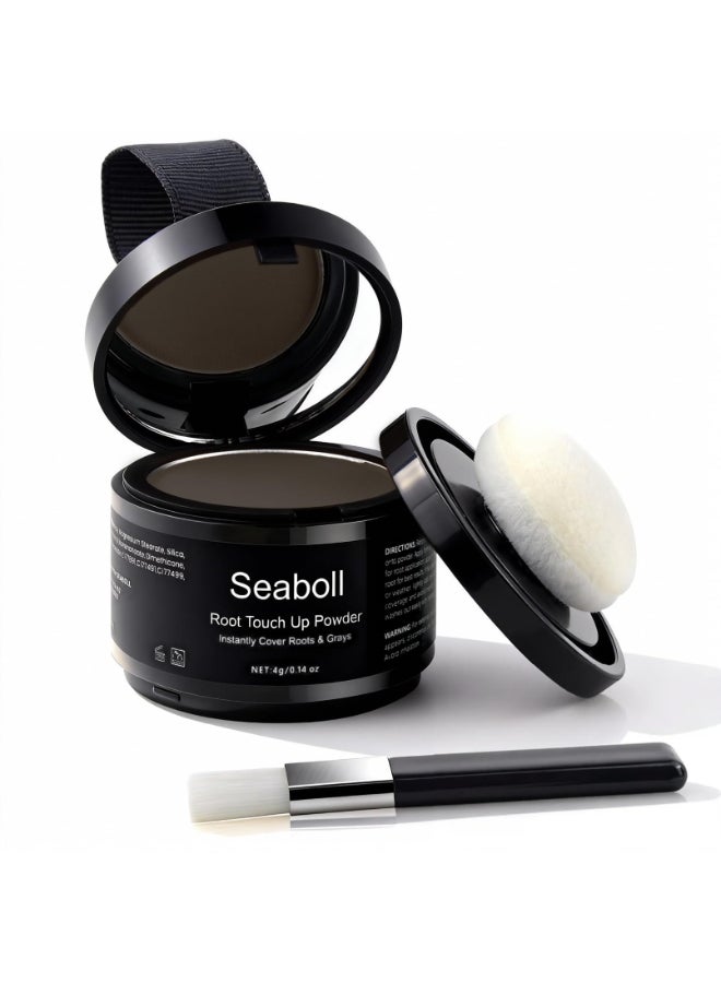 Seaboll Root Touch Up Hair Color PowderInstantStainProof Hairline Shadow Powder for Gray Hair Cover Up Root Cover UpScalp Concealer for Thinning Hair Bald SpotBeard FillerWomenMen Dark Brown - Image 2