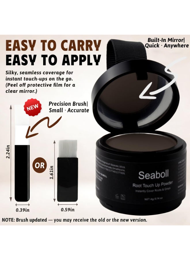 Seaboll Root Touch Up Hair Color PowderInstantStainProof Hairline Shadow Powder for Gray Hair Cover Up Root Cover UpScalp Concealer for Thinning Hair Bald SpotBeard FillerWomenMen Dark Brown - Image 4