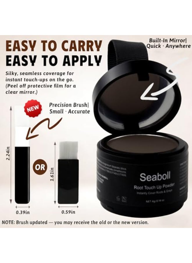 Seaboll Root Touch Up Hair Color PowderInstantStainProof Hairline Shadow Powder for Gray Hair Cover Up Root Cover UpScalp Concealer for Thinning Hair Bald SpotBeard FillerWomenMen Dark Brown - Image 3