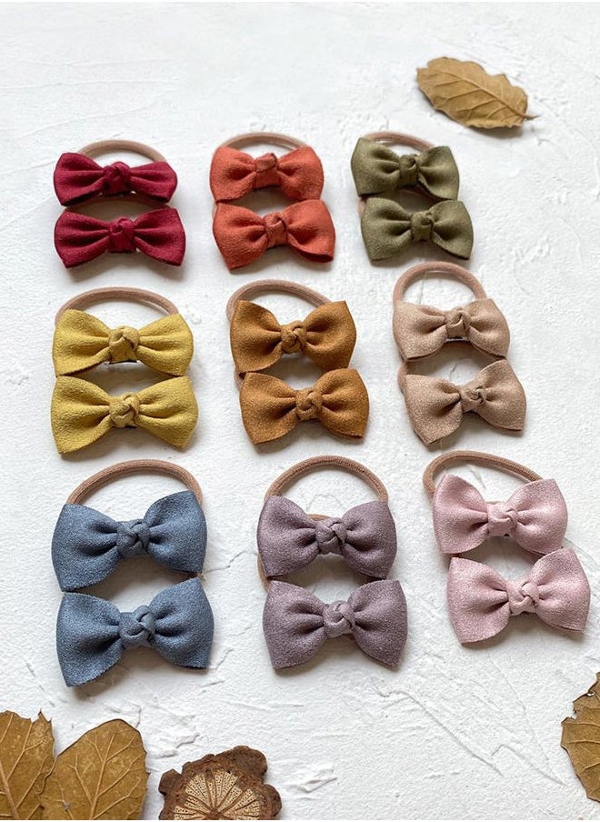 Cherssy - Boutique Baby Girl Hair Ties, 28 Pcs Mini Suede Hair Bow Ties, Toddler Elastics Ponytail Holders Pigtails Rubber Bands by Cherssy - Image 1