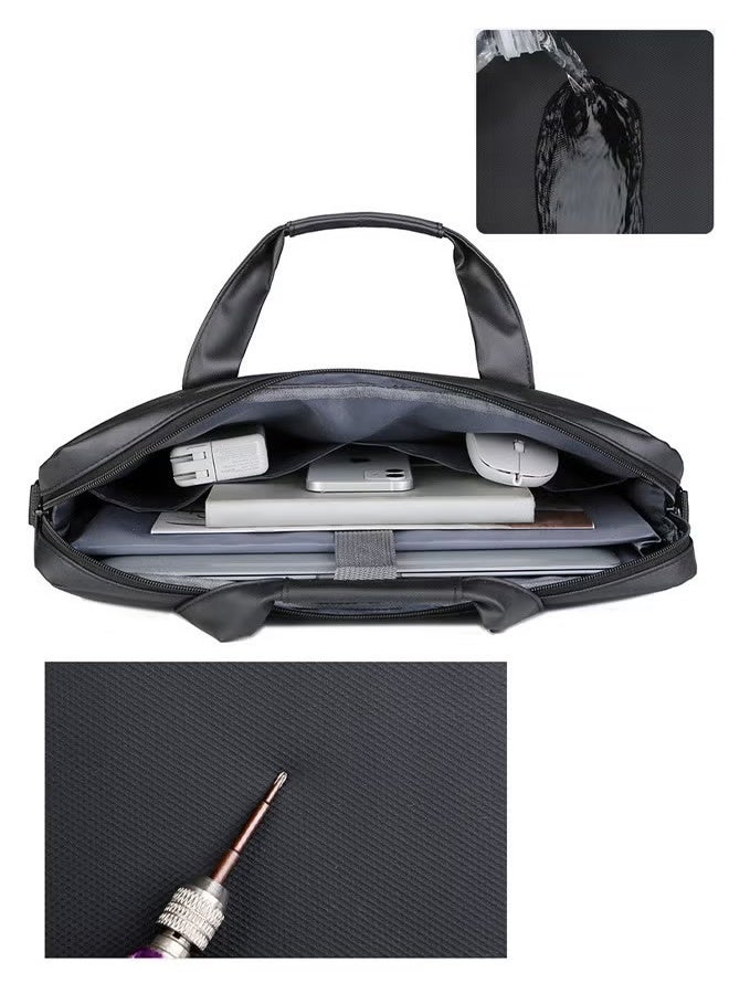 Lebonaer Laptop Bag with Dedicated Electronics Protection Layer, Shock-Absorption Laptop Case for 15.6" Notebook with Thickened Liner for Business Travel, Commute & Casual Use, Professional Laptop Briefcase with Anti-Slip Handles & Wear-Resistant Buckles, Multiple Organized Compartments & Easy-Access Back Pocket, Sturdy Splash-Resistant Laptop Bag | Superior Laptop Protection | Dedicated Electronics Protection | Shock-Absorption Design | Thickened Protective Liner | Business Professional Case | Commute Essential | Casual Laptop Carrier | Anti-Slip Handles | Secure Grip | Wear-Resistant Hardware | Organized Storage Solution | Multiple Functional Pockets | Easy-Access Design | Back Pocket Convenience | Sturdy Construction | Splash-Resistant Material | Low Maintenance | Professional Appearance | Laptop Safety | Notebook Protection | Computer Case | 15.6 Inch Laptop Bag | Business Travel Case | Office Commute | Meeting Appropriate | Social Occasion Suitable | Durable Laptop Carrier | Relia - Image 5