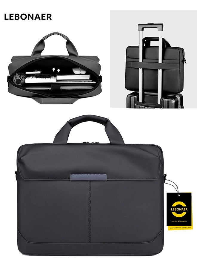 Lebonaer Laptop Bag with Dedicated Electronics Protection Layer, Shock-Absorption Laptop Case for 15.6" Notebook with Thickened Liner for Business Travel, Commute & Casual Use, Professional Laptop Briefcase with Anti-Slip Handles & Wear-Resistant Buckles, Multiple Organized Compartments & Easy-Access Back Pocket, Sturdy Splash-Resistant Laptop Bag | Superior Laptop Protection | Dedicated Electronics Protection | Shock-Absorption Design | Thickened Protective Liner | Business Professional Case | Commute Essential | Casual Laptop Carrier | Anti-Slip Handles | Secure Grip | Wear-Resistant Hardware | Organized Storage Solution | Multiple Functional Pockets | Easy-Access Design | Back Pocket Convenience | Sturdy Construction | Splash-Resistant Material | Low Maintenance | Professional Appearance | Laptop Safety | Notebook Protection | Computer Case | 15.6 Inch Laptop Bag | Business Travel Case | Office Commute | Meeting Appropriate | Social Occasion Suitable | Durable Laptop Carrier | Relia - Image 1
