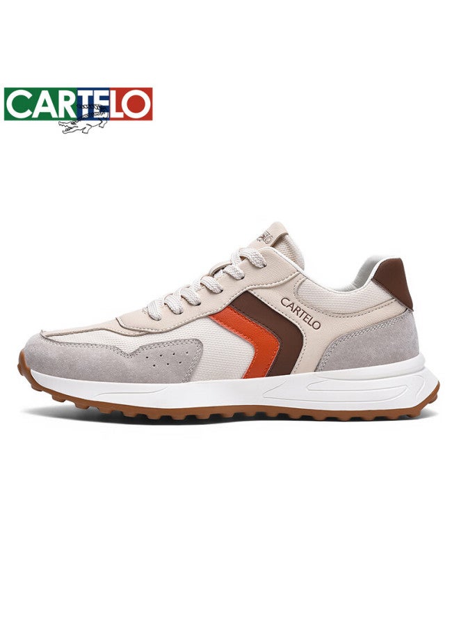 Cartelo Men's Casual Shoes Breathable Fashion All-match Travel Shoes Men's Running Sports Shoes Qh8038 Sand Color 44 - Image 3