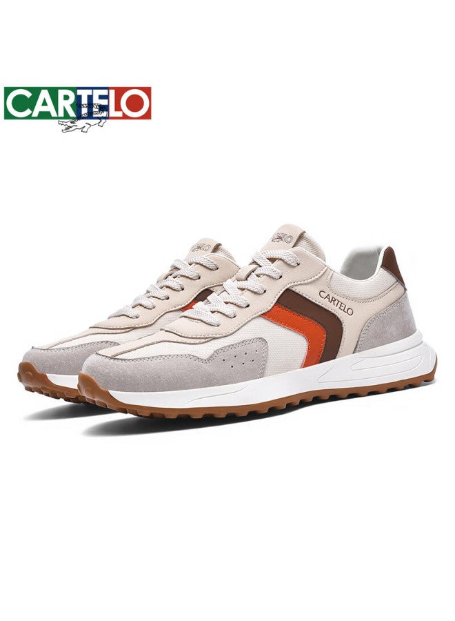 Cartelo Men's Casual Shoes Breathable Fashion All-match Travel Shoes Men's Running Sports Shoes Qh8038 Sand Color 44 - Image 4