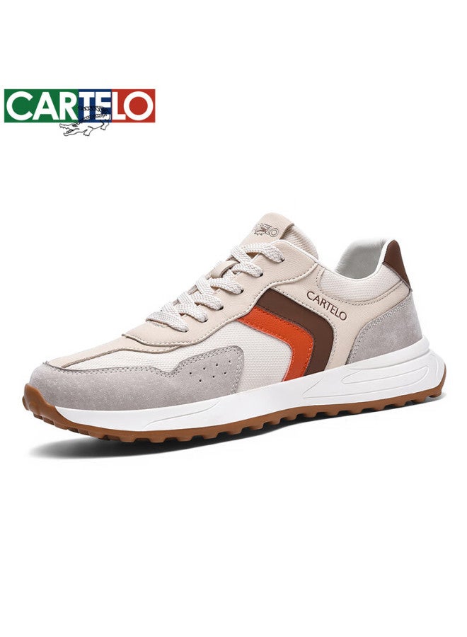 Cartelo Men's Casual Shoes Breathable Fashion All-match Travel Shoes Men's Running Sports Shoes Qh8038 Sand Color 44 - Image 2
