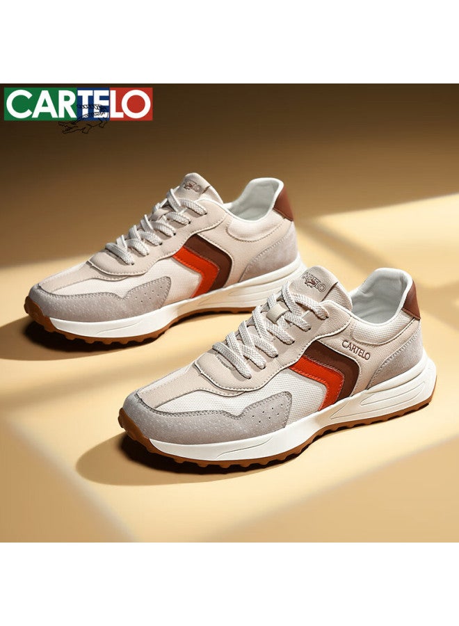 Cartelo Men's Casual Shoes Breathable Fashion All-match Travel Shoes Men's Running Sports Shoes Qh8038 Sand Color 44 - Image 5