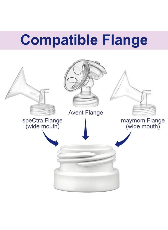 Maymom Maymom Bottle Thread Changer Compatible with Spectra 9 Plus Spectra S1 Spectra S2 Flange, Maymom Widemouth Flange, Avent Flange, Compatible with Lansinoh Bottle, Mam Bottle, Pigeon Bottle; 4pc/pk  - Image 3