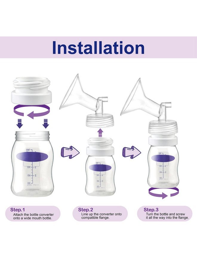 Maymom Maymom Bottle Thread Changer Compatible with Spectra 9 Plus Spectra S1 Spectra S2 Flange, Maymom Widemouth Flange, Avent Flange, Compatible with Lansinoh Bottle, Mam Bottle, Pigeon Bottle; 4pc/pk  - Image 4