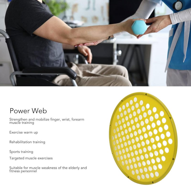 woobles Web Hand Therapy Device, Power Web Hand Therapy Web Colorful Hand Resistance Web Rehabilitation Resistance Power Web Finger Hand Wrist And Forearm Exerciser(Yellow) - Image 3