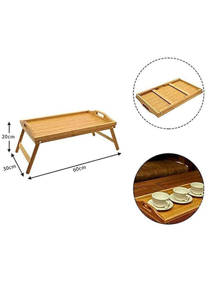 NAFEH Tray Table with Folding Legs- Bed Table Laptop Desk- Portable Breakfast Serving Tray-Bamboo Bed Tray with Legs-Bamboo Laptop Table-Laptop Table on Bed - Image 3