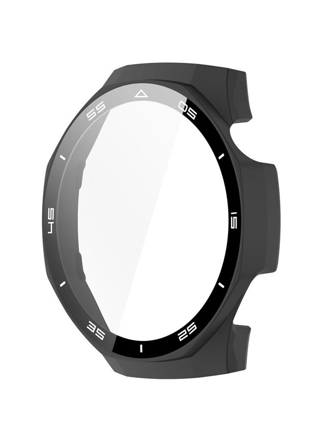 سجيت حافظة صلبة من PC لجهاز Huawei Watch GT5 Pro بحجم 46 مم مع واقي شاشة زجاجي مقسى متوافق مع غطاء واقي لحافة الحماية وطبقة فيلم حساسة للمس (أسود)  - Image 3