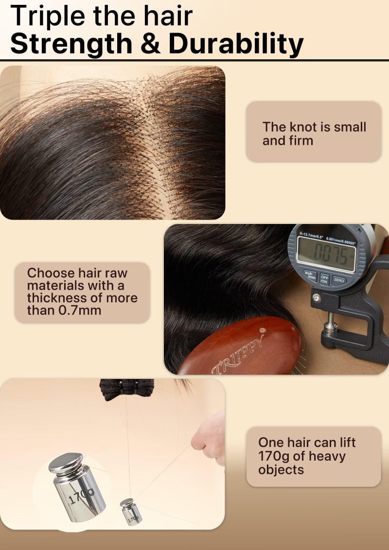 Triippy Raw Hair 2x6 HD Lace Closure Body Wave More Less Shedding than Regular Virgin Hair, 0.10mm Ultra-Thin 2x6 Swiss Real HD Lace with 100% Raw Cambodian Human Hair 14 Inches - Image 5