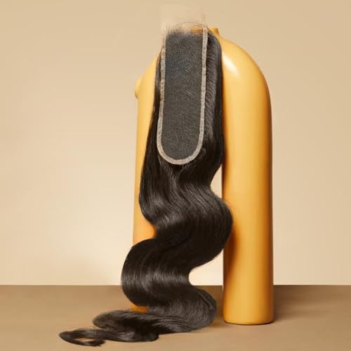 Triippy Raw Hair 2x6 HD Lace Closure Body Wave More Less Shedding than Regular Virgin Hair, 0.10mm Ultra-Thin 2x6 Swiss Real HD Lace with 100% Raw Cambodian Human Hair 14 Inches - Image 1