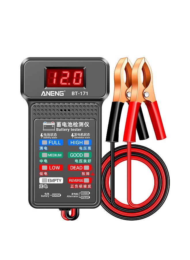 ANENG BT-171 12V Multifunctional Battery Testers Status-Indicator Auto Repair Industry Detection with LED Reverse Display Screen Electrician Tool