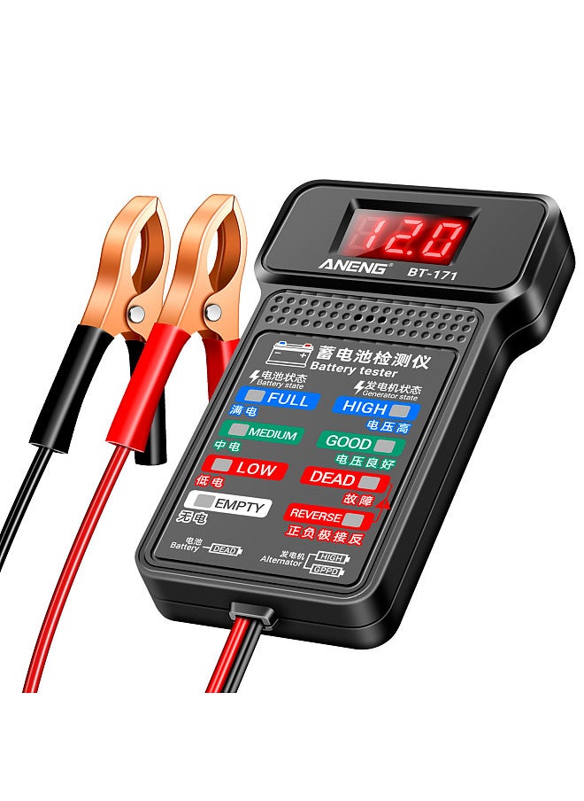 ANENG BT-171 12V Multifunctional Battery Testers Status-Indicator Auto Repair Industry Detection with LED Reverse Display Screen Electrician Tool