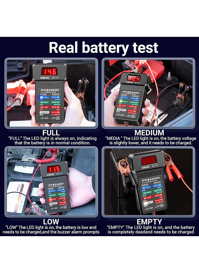 ANENG BT-171 12V Multifunctional Battery Testers Status-Indicator Auto Repair Industry Detection with LED Reverse Display Screen Electrician Tool