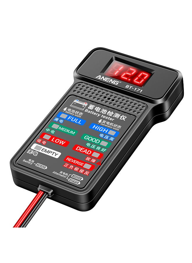 ANENG BT-171 12V Multifunctional Battery Testers Status-Indicator Auto Repair Industry Detection with LED Reverse Display Screen Electrician Tool