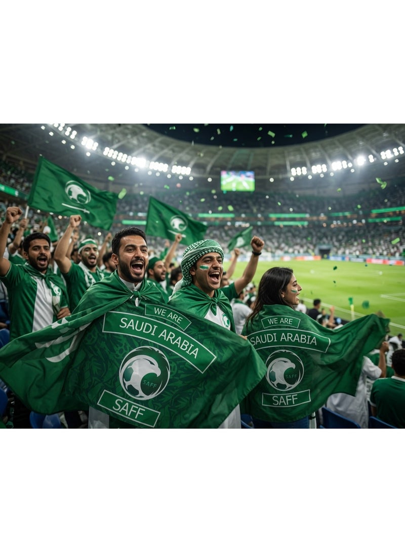 2026 FIFA World Cup Saudi Arabia Fan Flag 100×150cm | Premium Polyester SAFF Supporters Banner | Stadium, Home Decor & Match Day Flag - Image 2