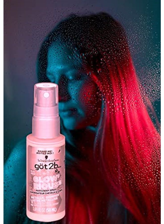 got2b GLOW'RIOUS Metallic Shimmer Hair Glitter & Body Glitter Duel Spray 1.69oz (Silver) - Image 2