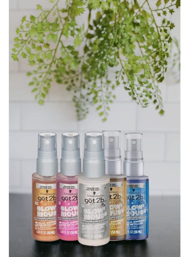 got2b GLOW'RIOUS Metallic Shimmer Hair Glitter & Body Glitter Duel Spray 1.69oz (Silver) - Image 5