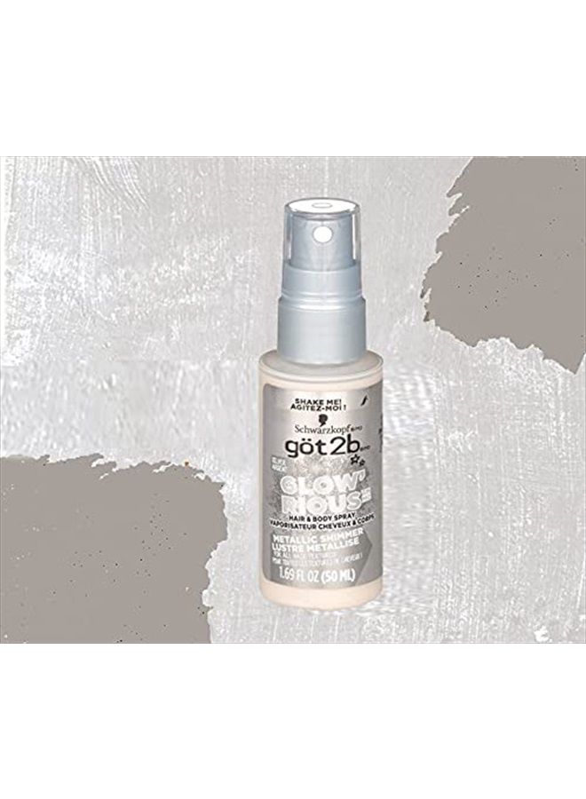 got2b GLOW'RIOUS Metallic Shimmer Hair Glitter & Body Glitter Duel Spray 1.69oz (Silver) - Image 4