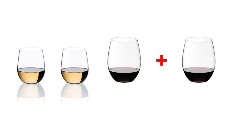 Riedel O Wine Tumbler Cabernet/Merlot and Viognier/Chardonnay, Clear, Set of 4-7414/50 - Image 1