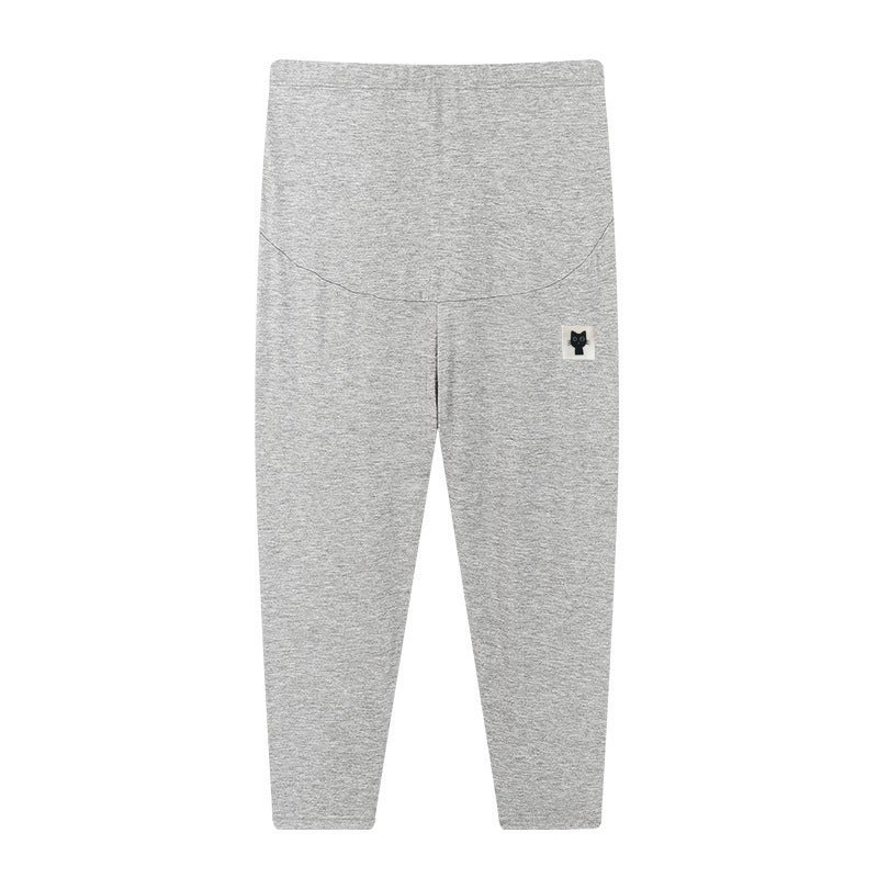Maternity Support Mid-Length Pants Spring Autumn Elastic Capris T702# light gray kitten diagram