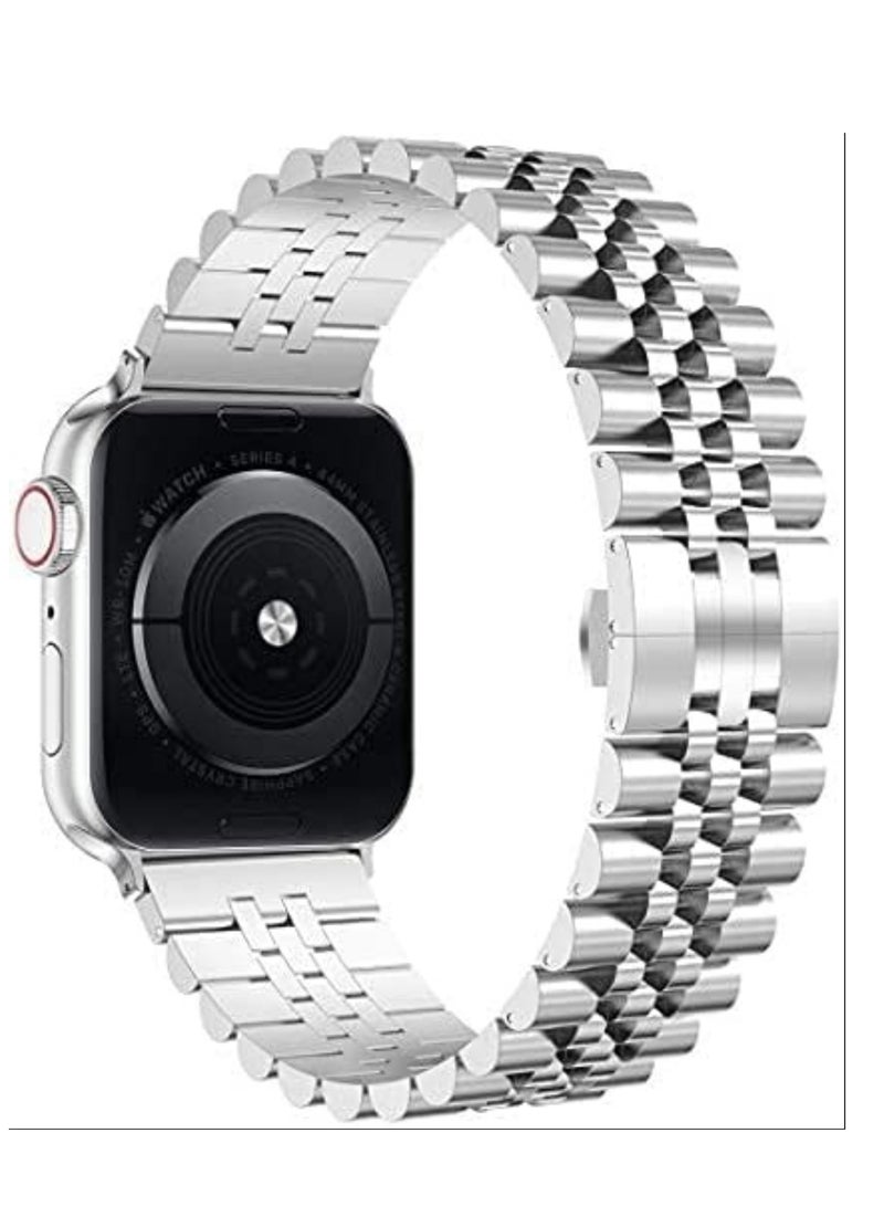 Gravity Compatible with Apple Watch Band 41mm 40mm 38mm, Stainless Steel Heavy Band with Butterfly Folding Clasp Link Bracelet for iWatch Series8/7/6/ SE Series 5/4/3/Men Women, - Image 1