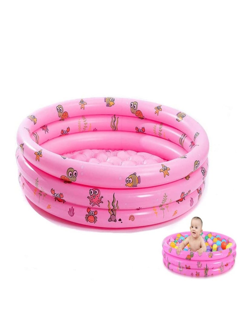 Barakah Inflatable Swimming Pool,Home Paddling Pool Family Inflatable Lounge Pool for Kids,Toddlers, Infant & Adult,51.2 * 15.7in Summer Water Party (Pink) - Image 1