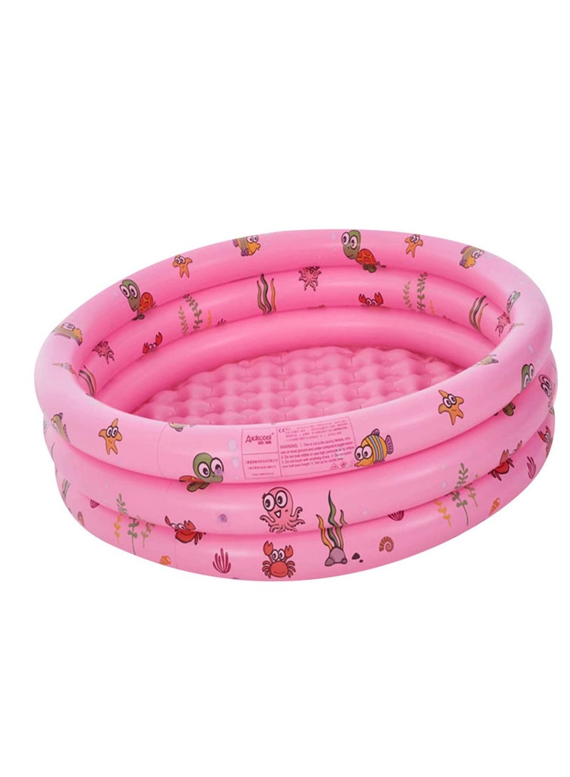 Barakah Inflatable Swimming Pool,Home Paddling Pool Family Inflatable Lounge Pool for Kids,Toddlers, Infant & Adult,51.2 * 15.7in Summer Water Party (Pink) - Image 2