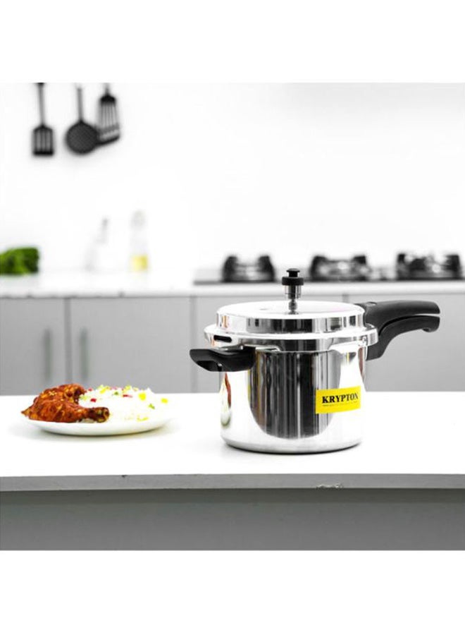 KRYPTON Stainless Steel Induction Base Pressure Cooker With Lid, Cool Touch Handle And Safety Valves Silver 5Liters - Image 3