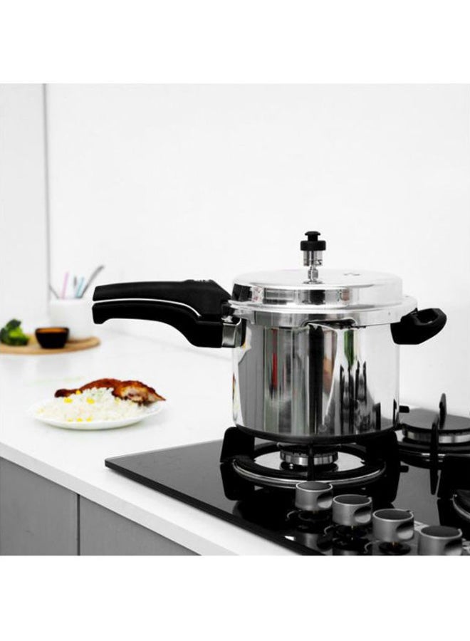 KRYPTON Stainless Steel Induction Base Pressure Cooker With Lid, Cool Touch Handle And Safety Valves Silver 5Liters - Image 4