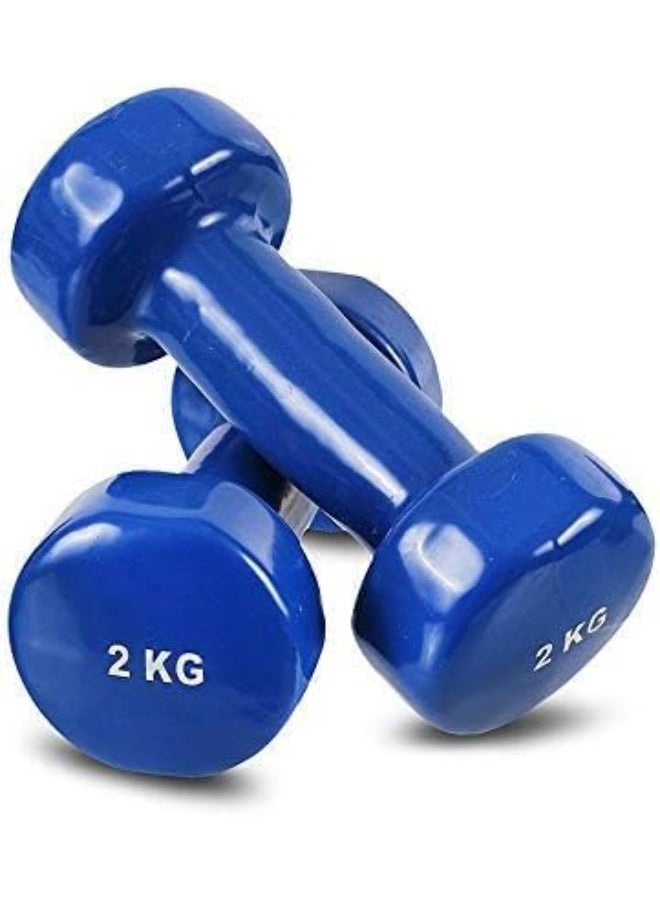 Exercise dumbbells - 2 kg x 2 (multi-colored) - Image 1